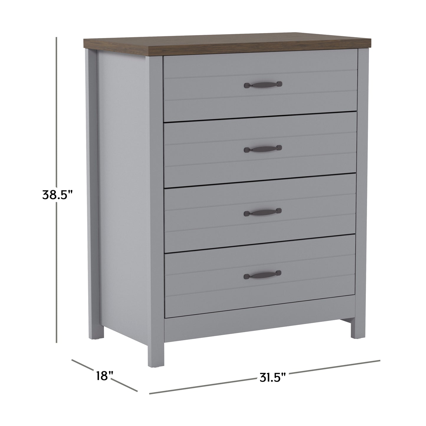 Lancaster Wood 4 Drawer Dresser