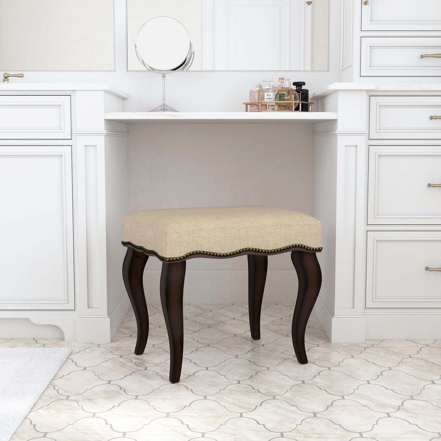 Hamilton Wood Vanity Stool