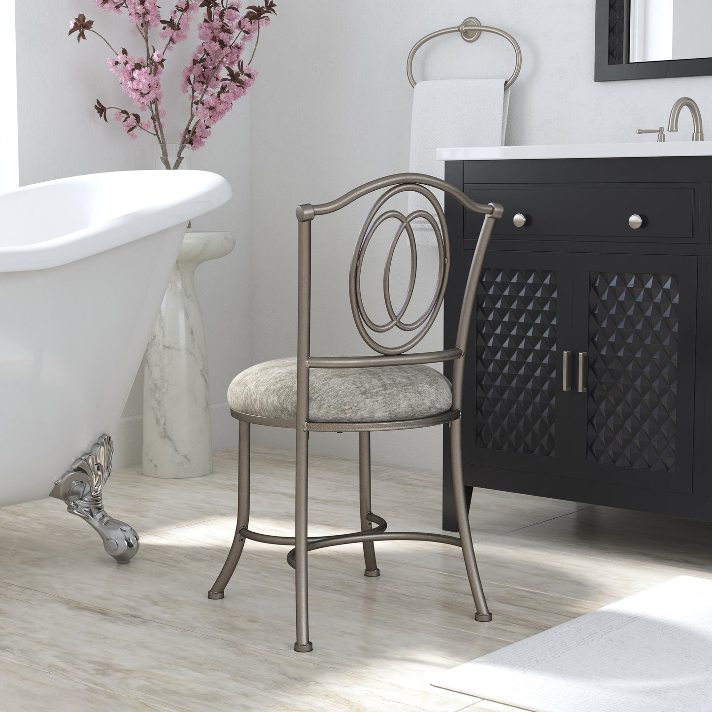 Emerson Metal Vanity Stool