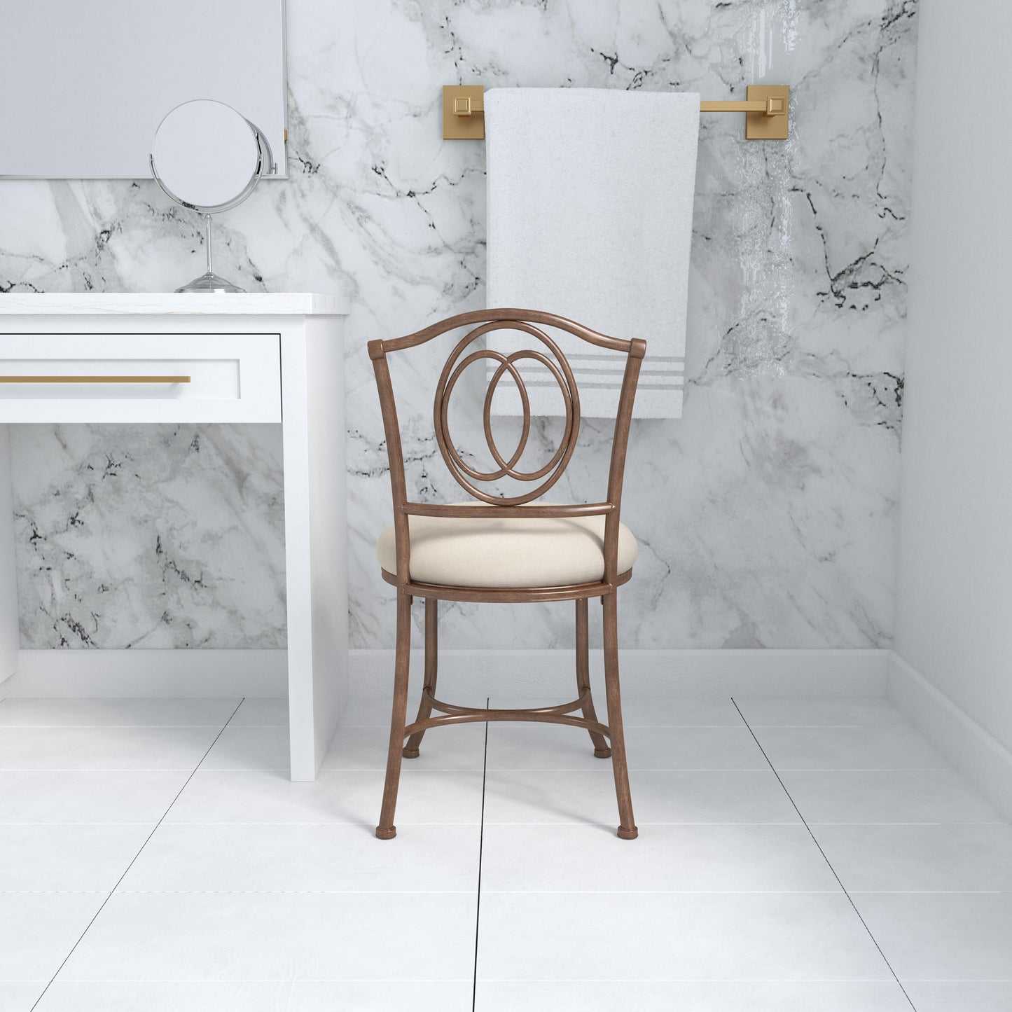 Emerson Metal Vanity Stool