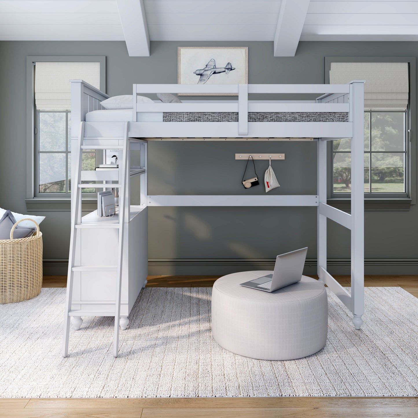 Lake House Wood Loft Bed