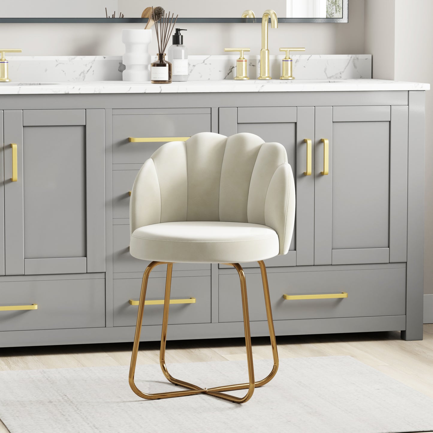 Catalina Metal Vanity Stool
