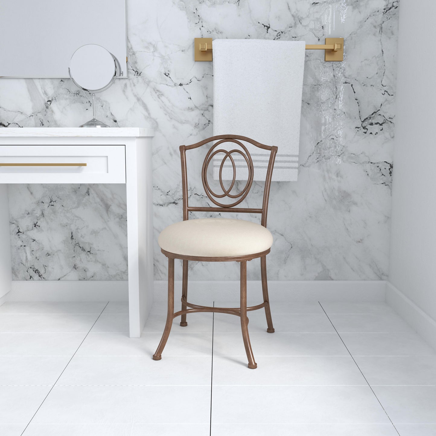 Emerson Metal Vanity Stool
