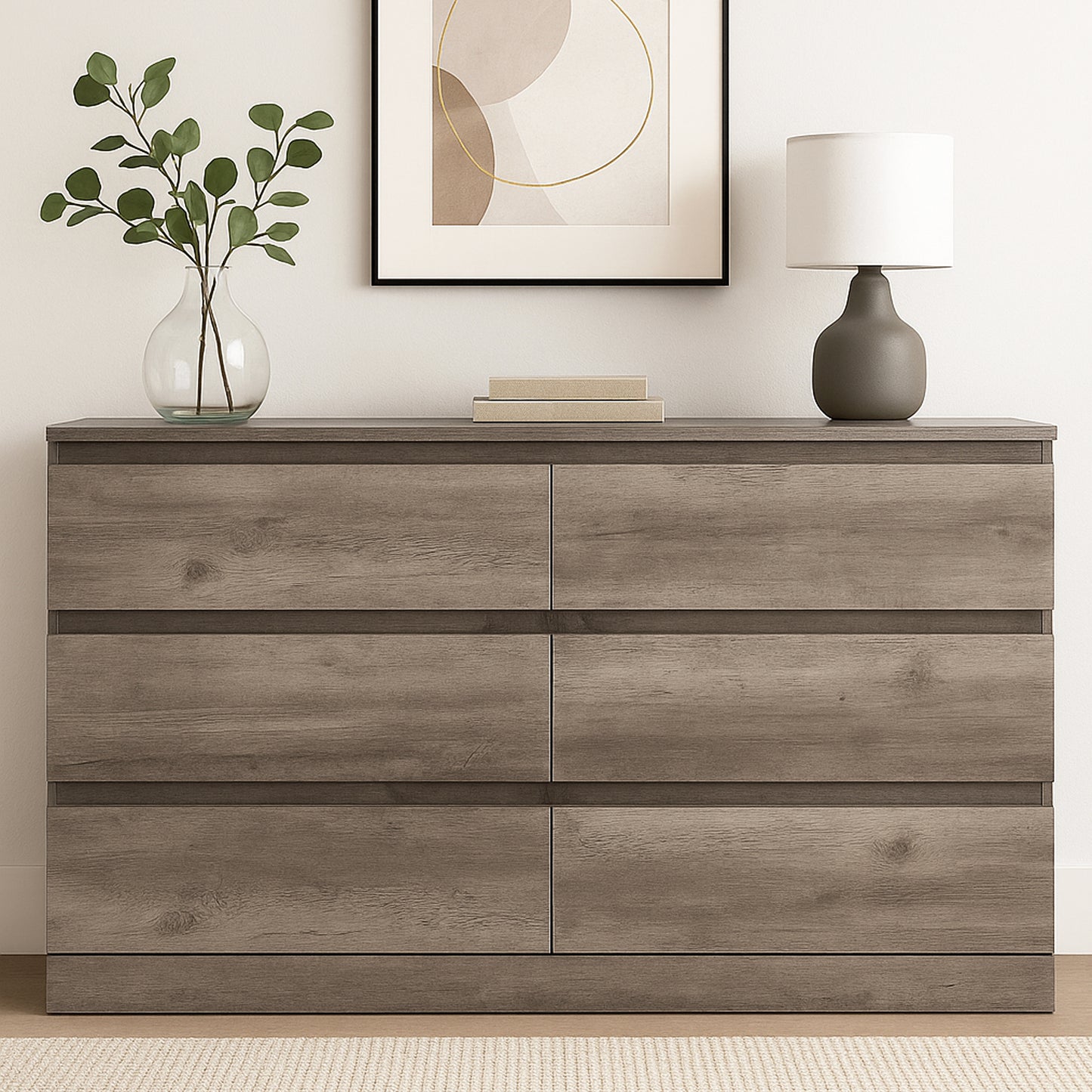 Brindle Wood 6 Drawer Dresser