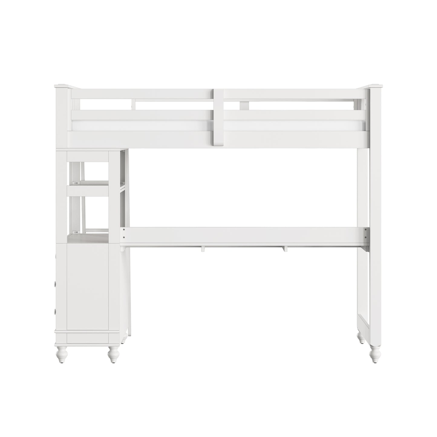 Lake House Wood Loft Bed with Desk