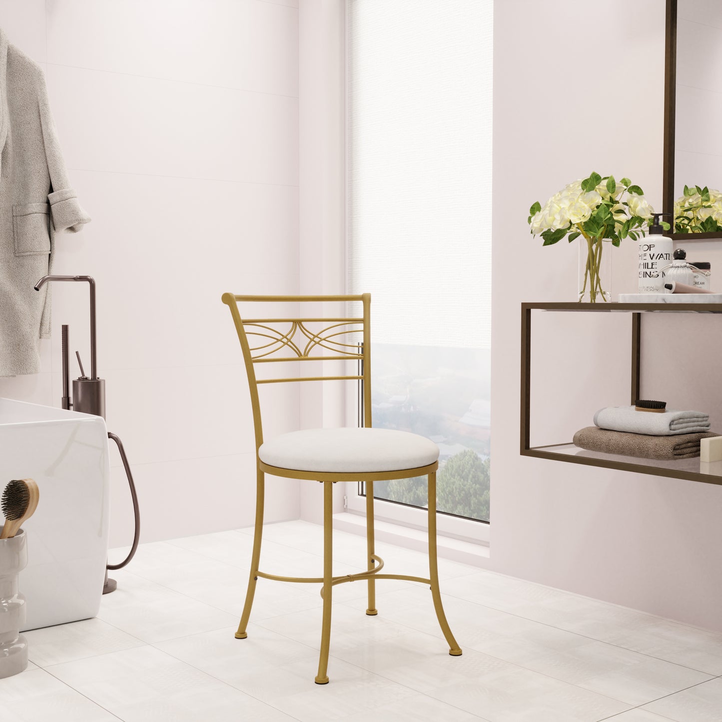 Dutton Metal Vanity Stool