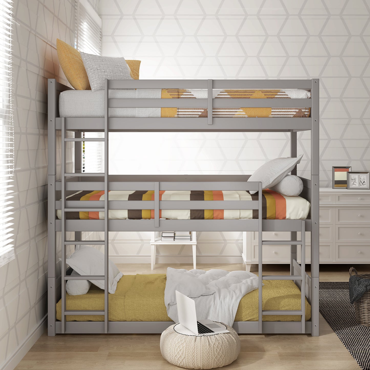 Capri Wood Triple Bunk Bed