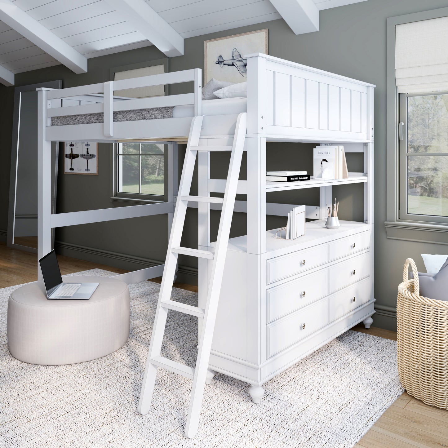 Lake House Wood Loft Bed