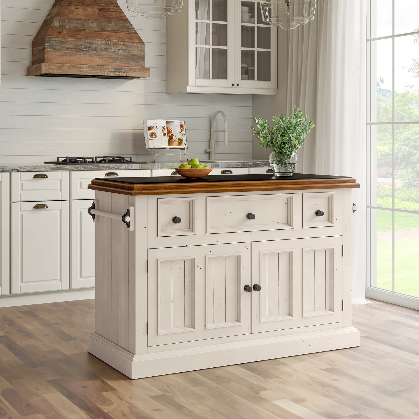 Tuscan Retreat Wood Kitchen Island