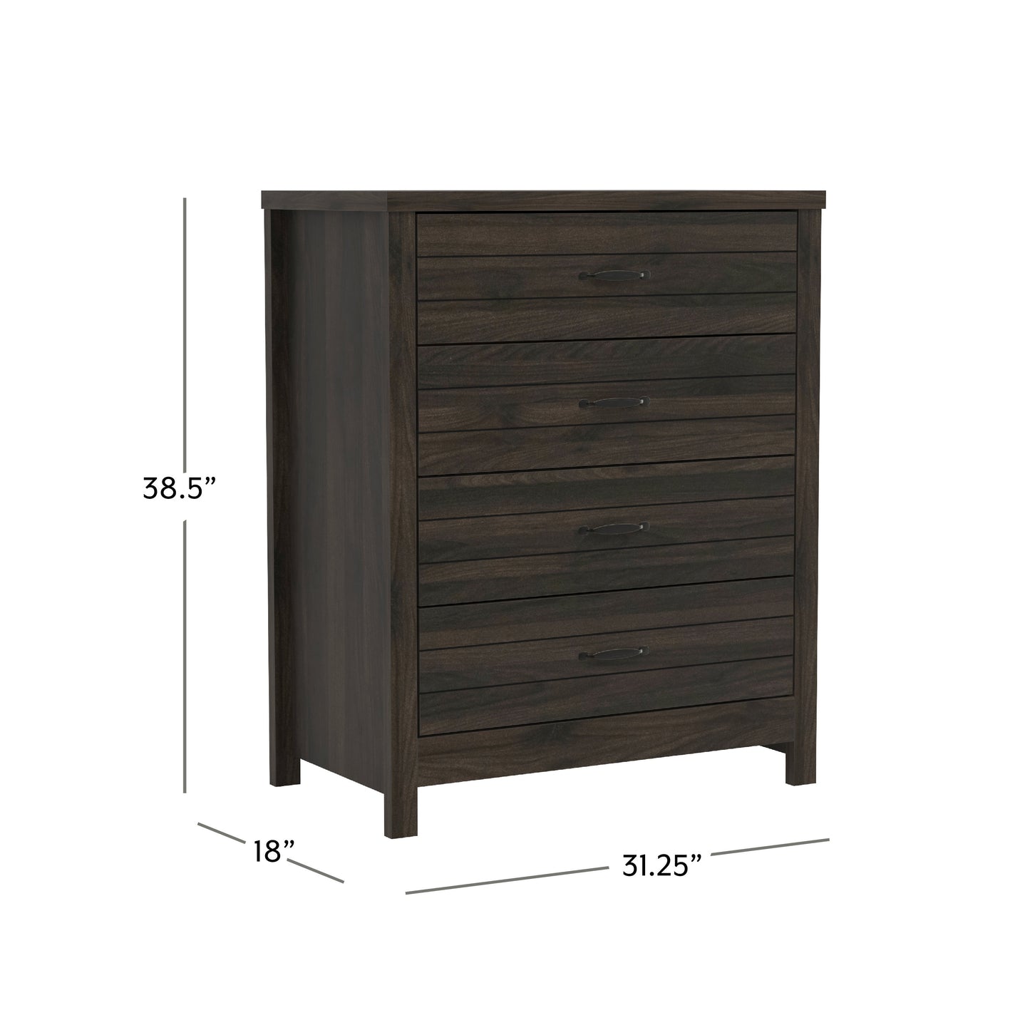 Lancaster Wood 4 Drawer Dresser