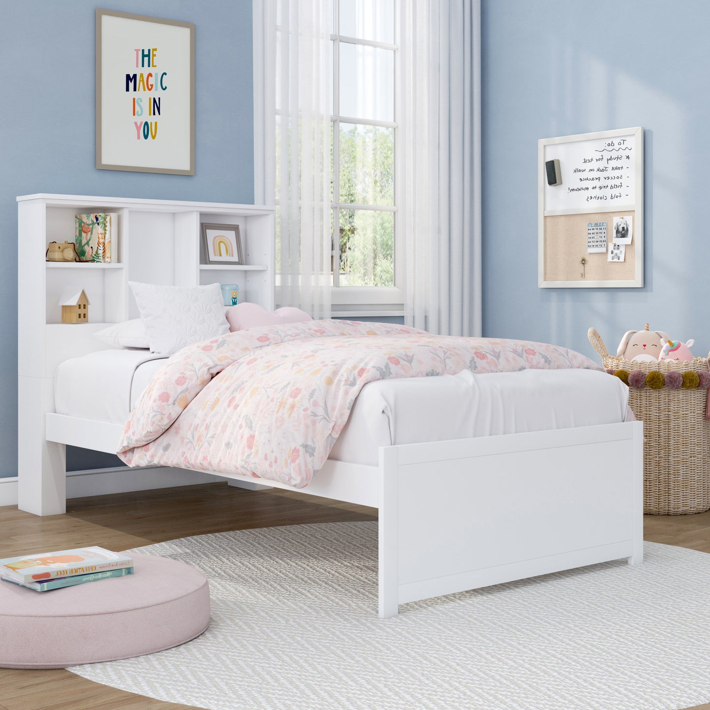 Caspian Wood Bookcase Bed