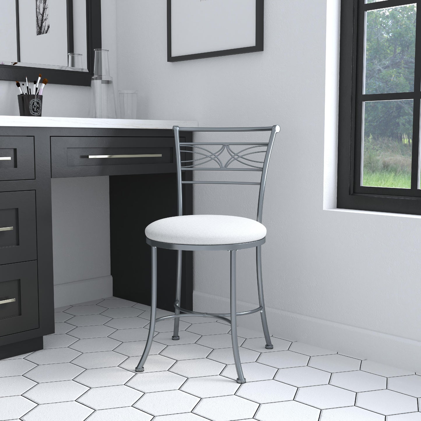 Dutton Metal Vanity Stool