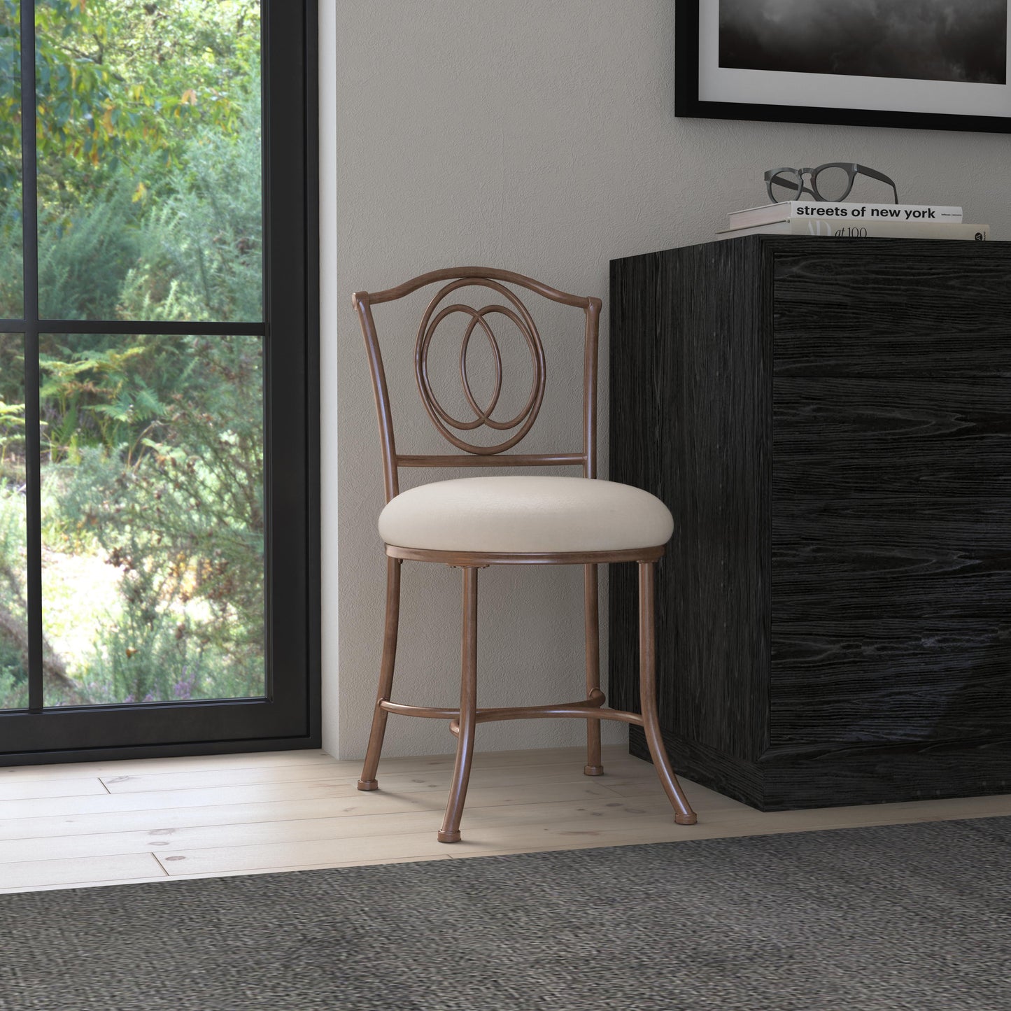 Emerson Metal Vanity Stool