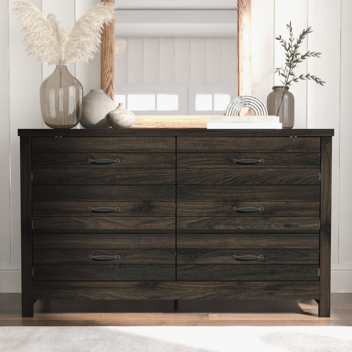 Lancaster Wood 6 Drawer Dresser