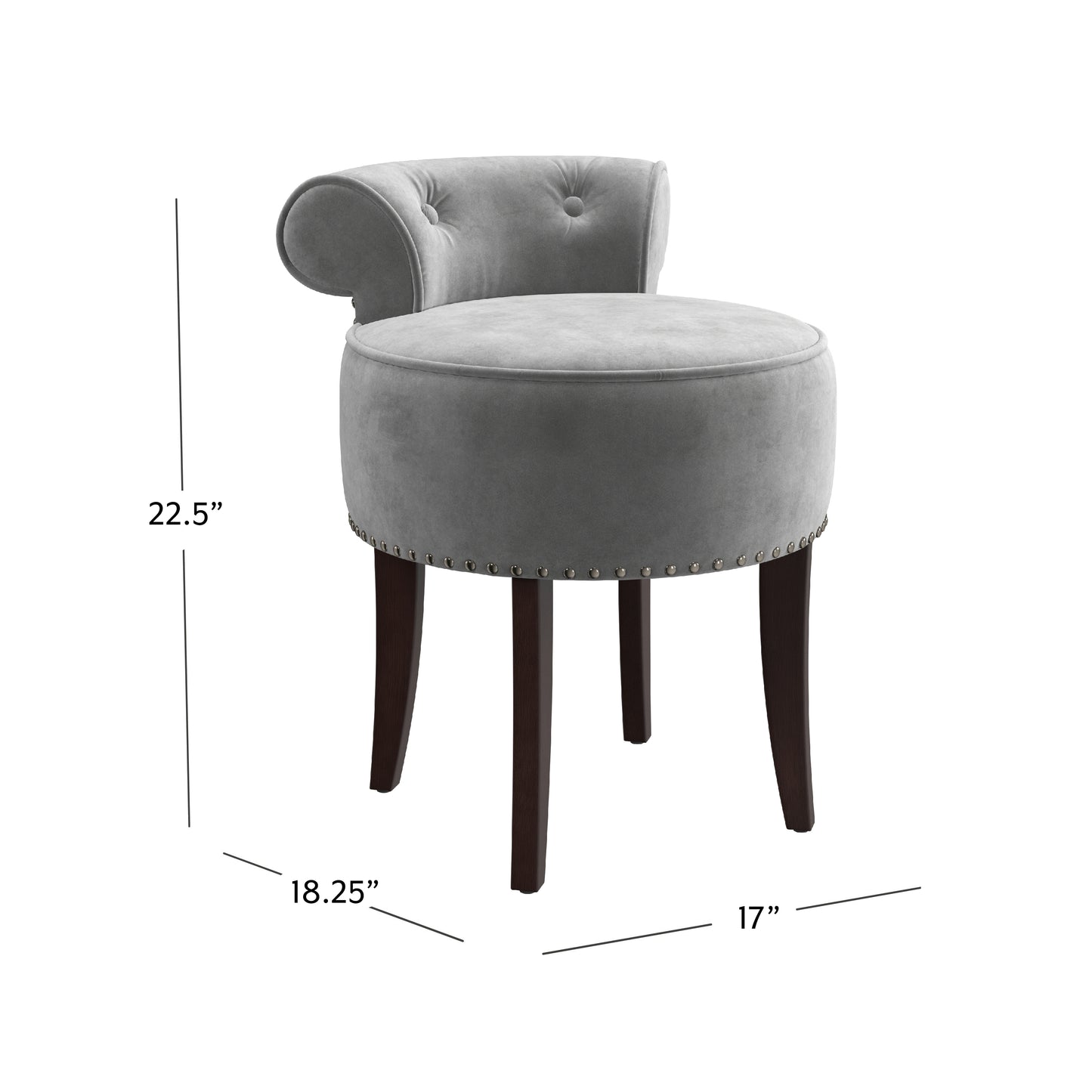 Lena Wood Vanity Stool