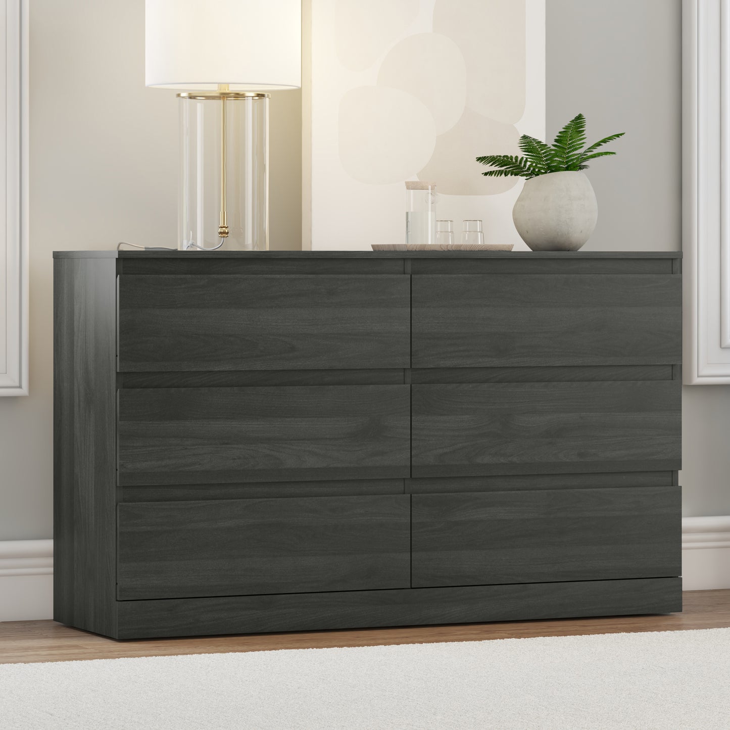 Brindle Wood 6 Drawer Dresser
