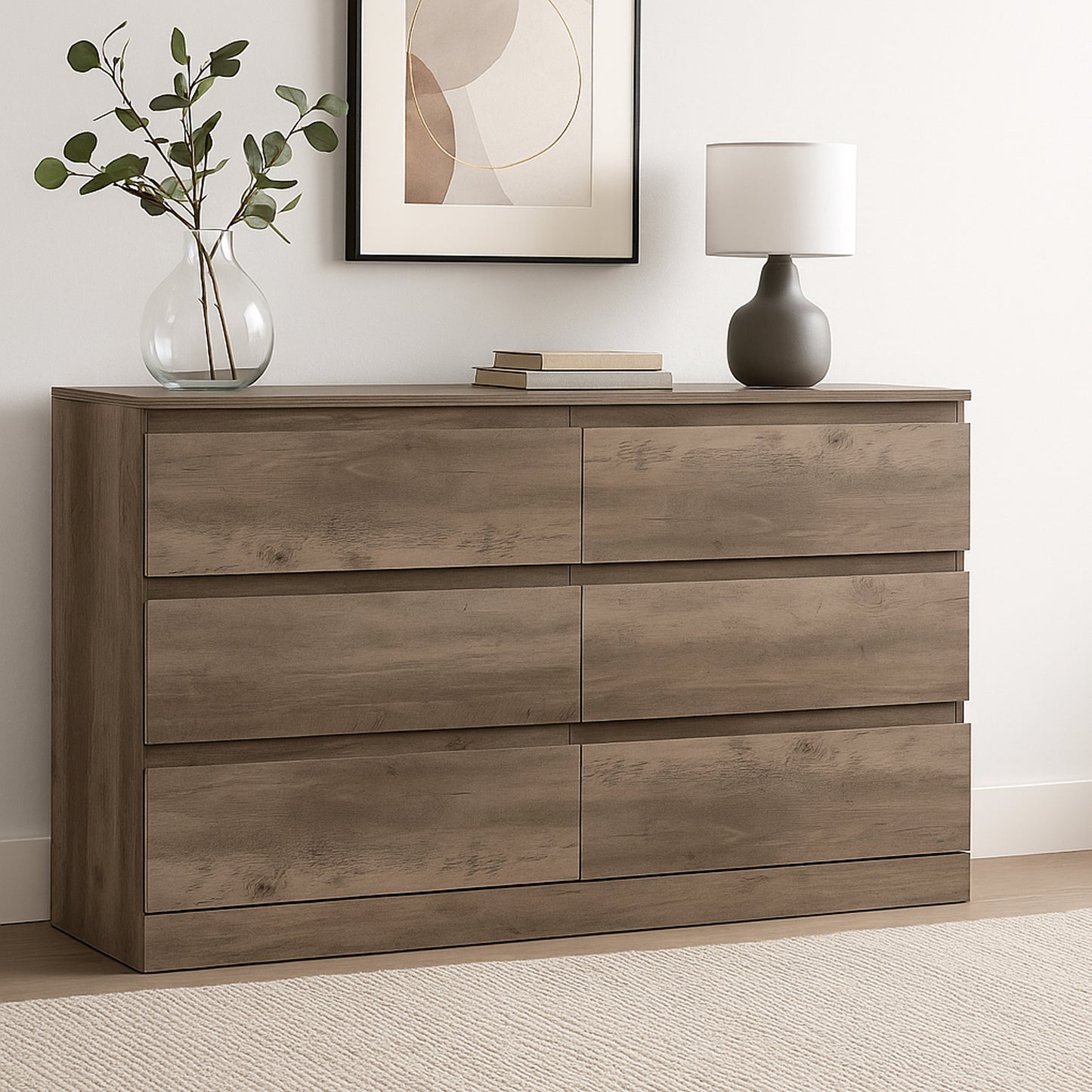 Brindle Wood 6 Drawer Dresser