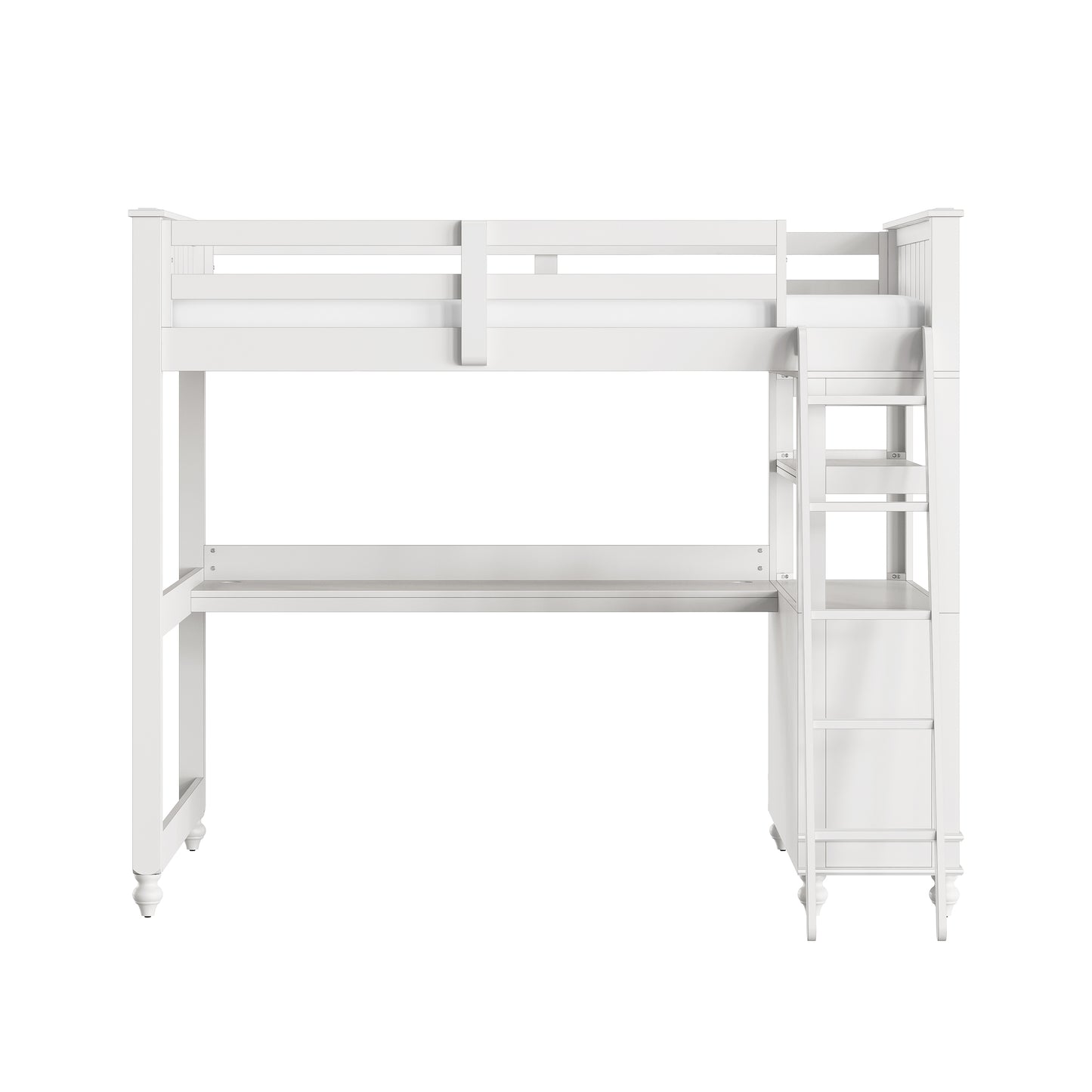 Lake House Wood Loft Bed with Desk