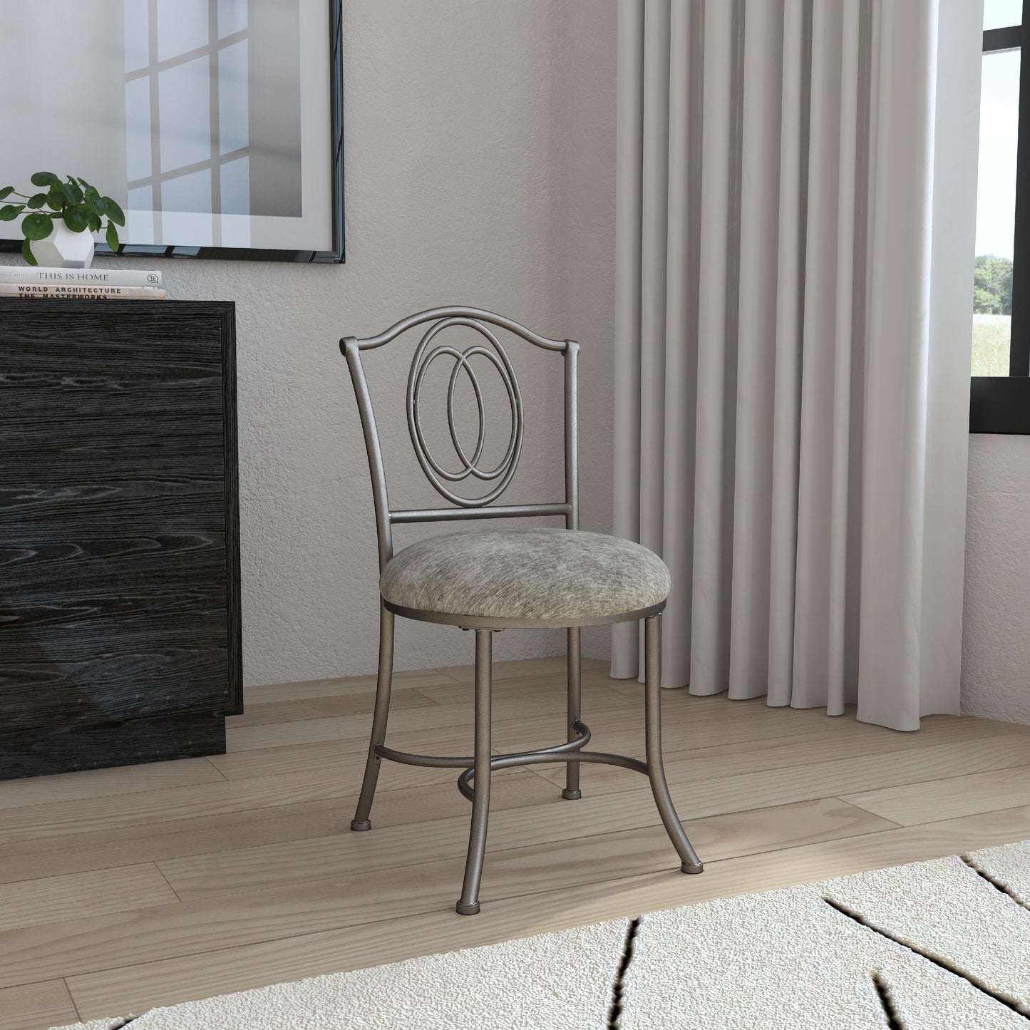 Emerson Metal Vanity Stool