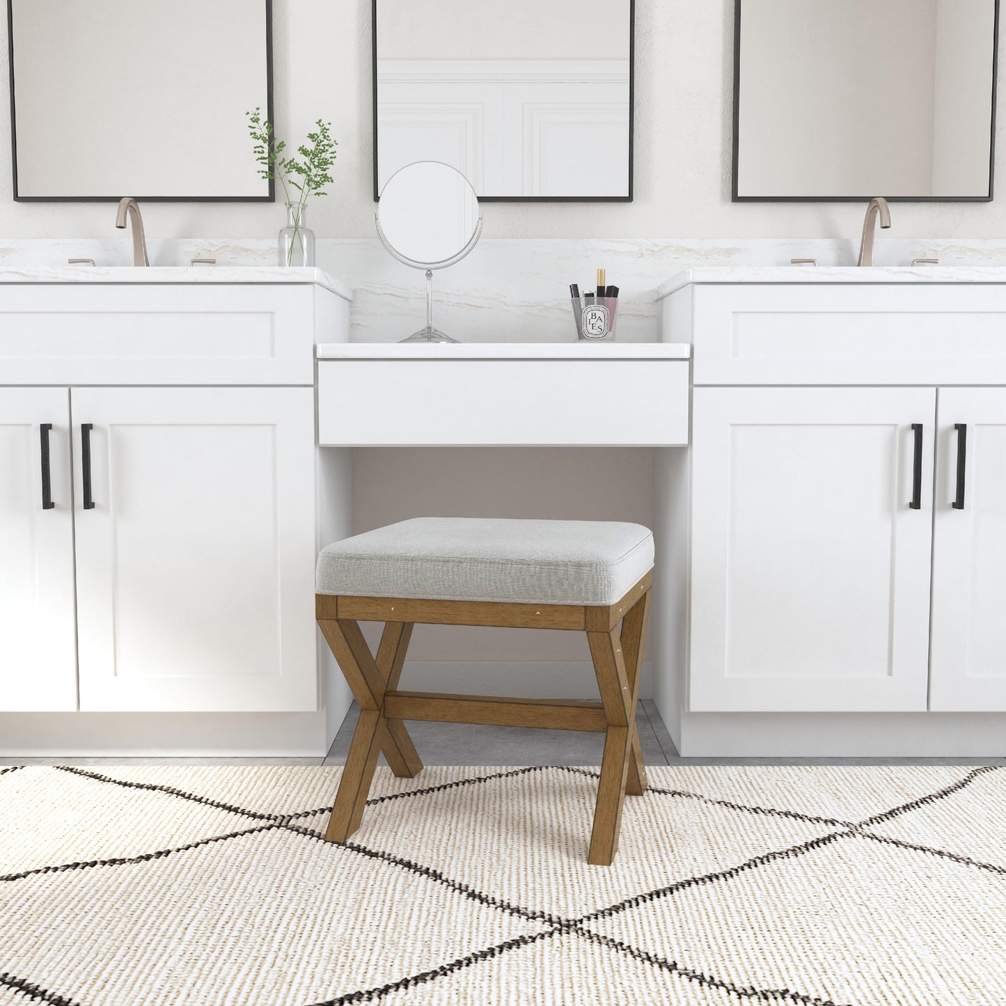 Somerset Wood Vanity Stool