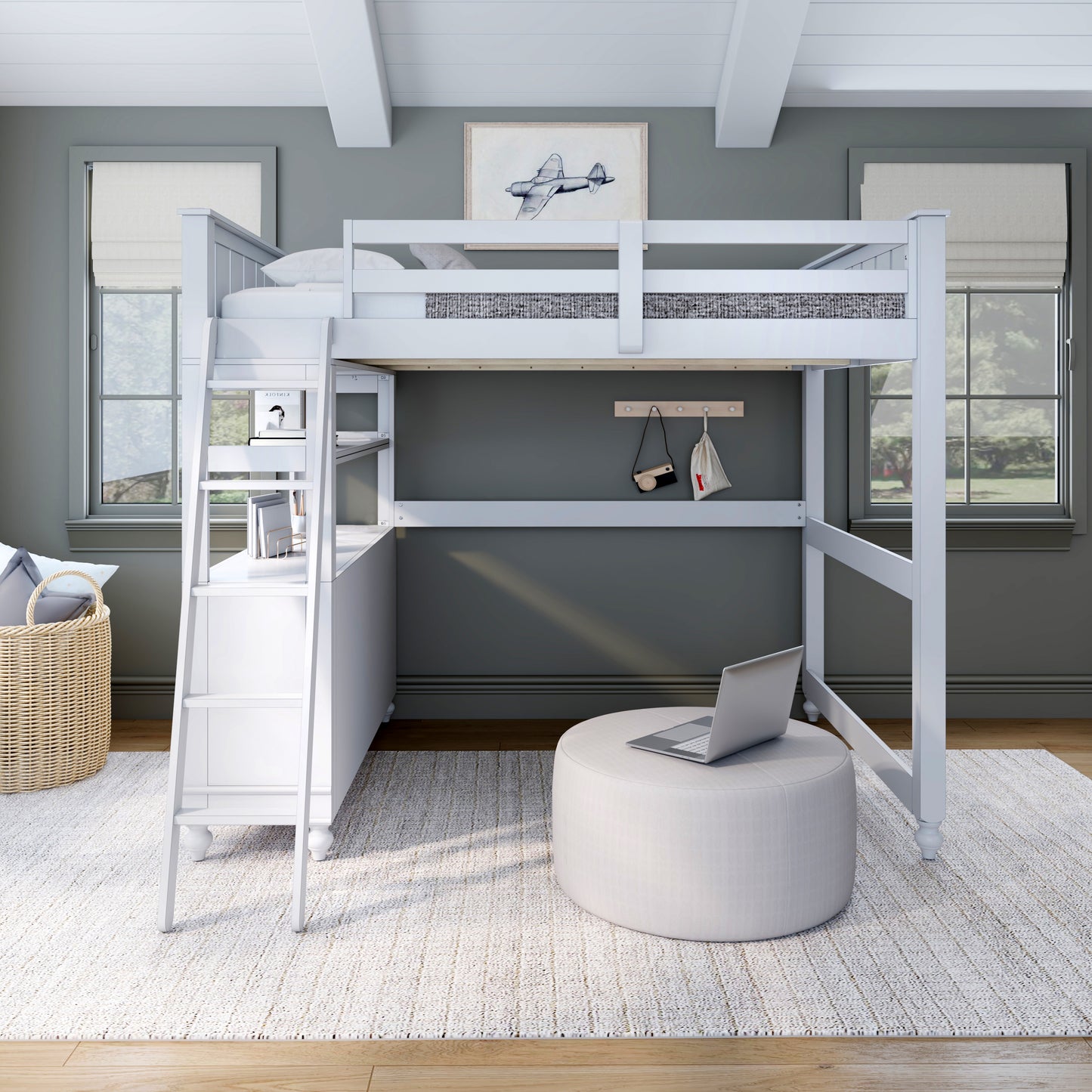 Lake House Wood Loft Bed