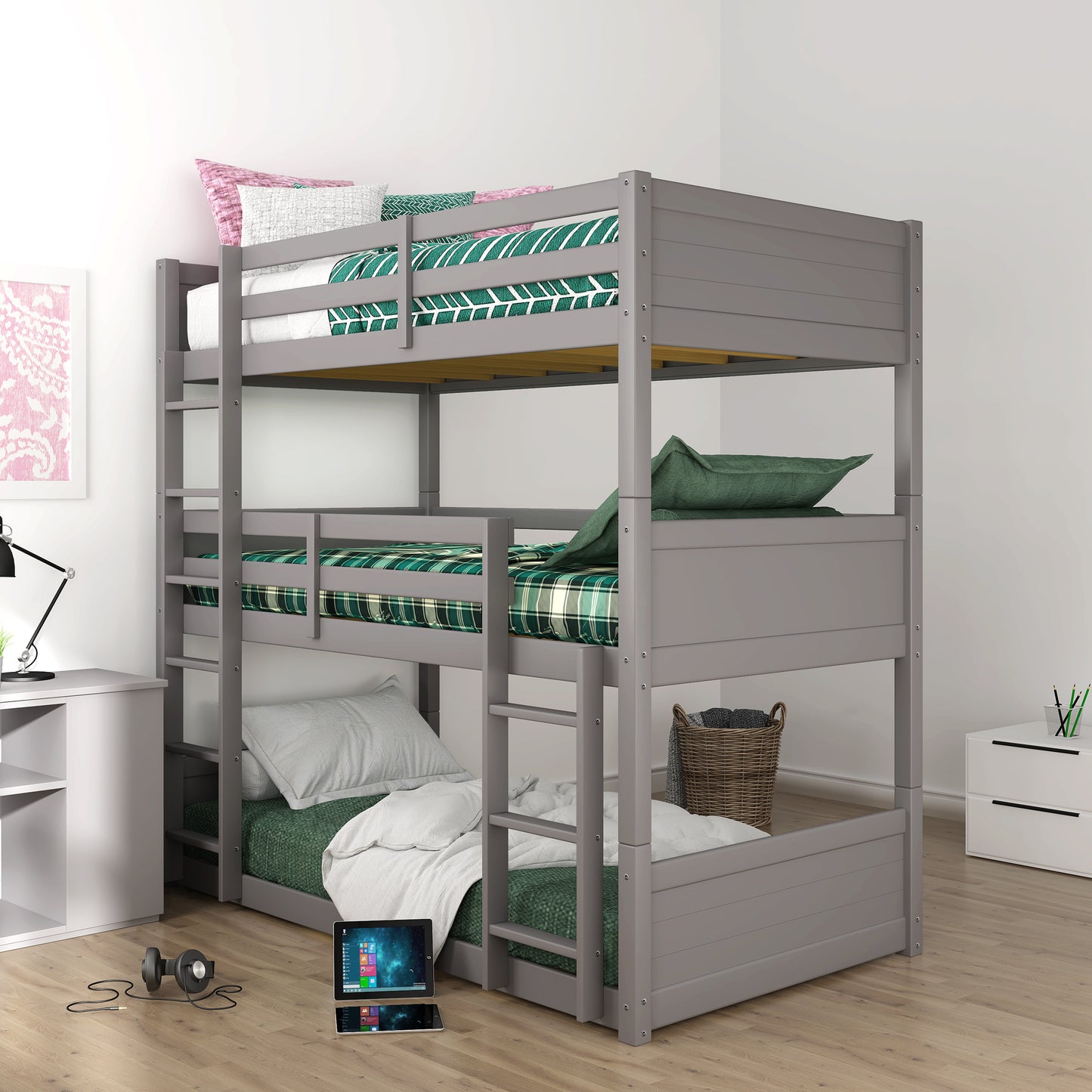 Capri Wood Triple Bunk Bed