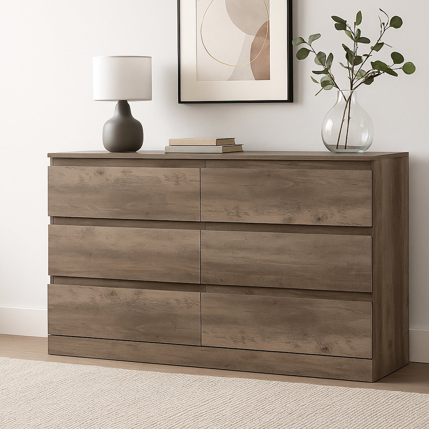 Brindle Wood 6 Drawer Dresser