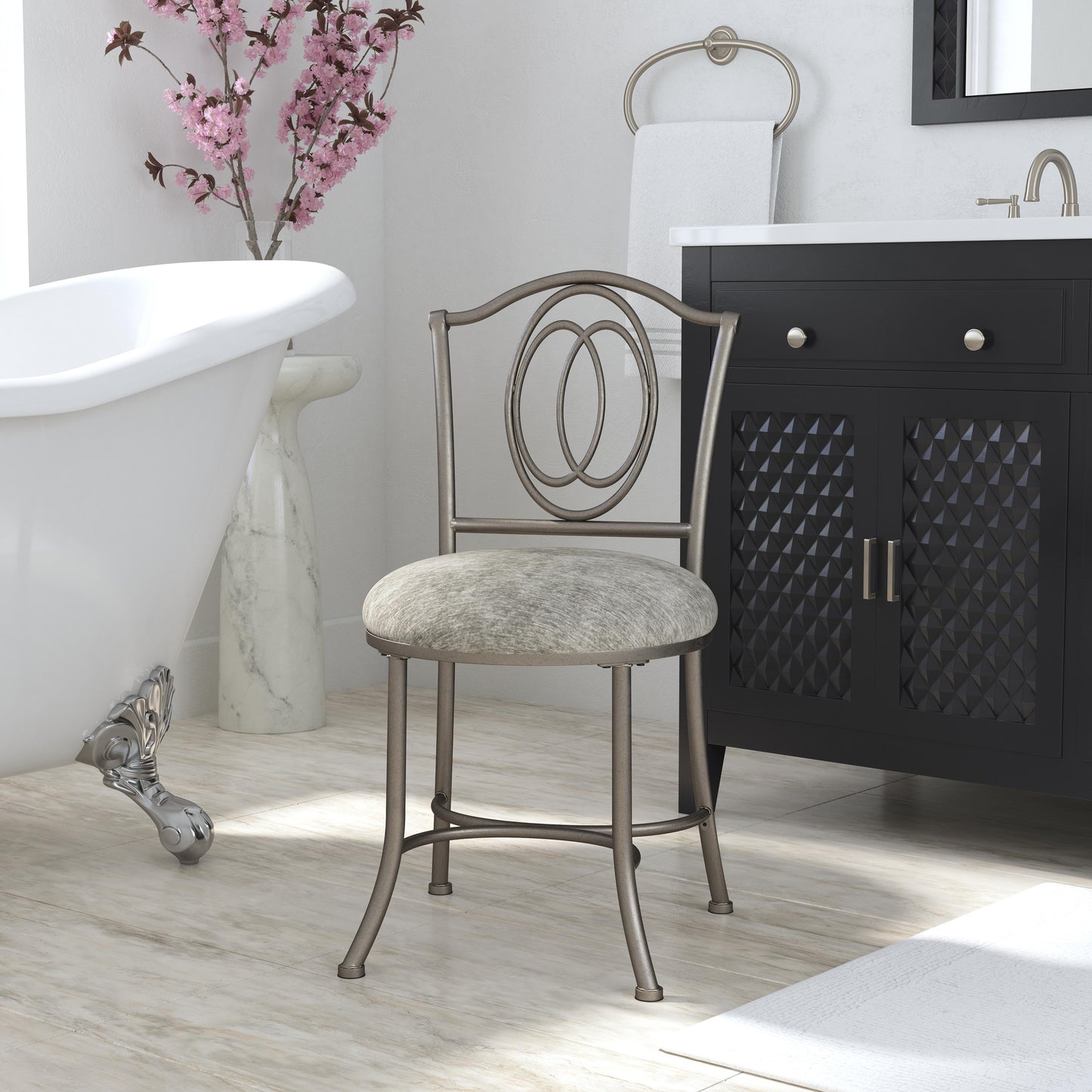 Emerson Metal Vanity Stool