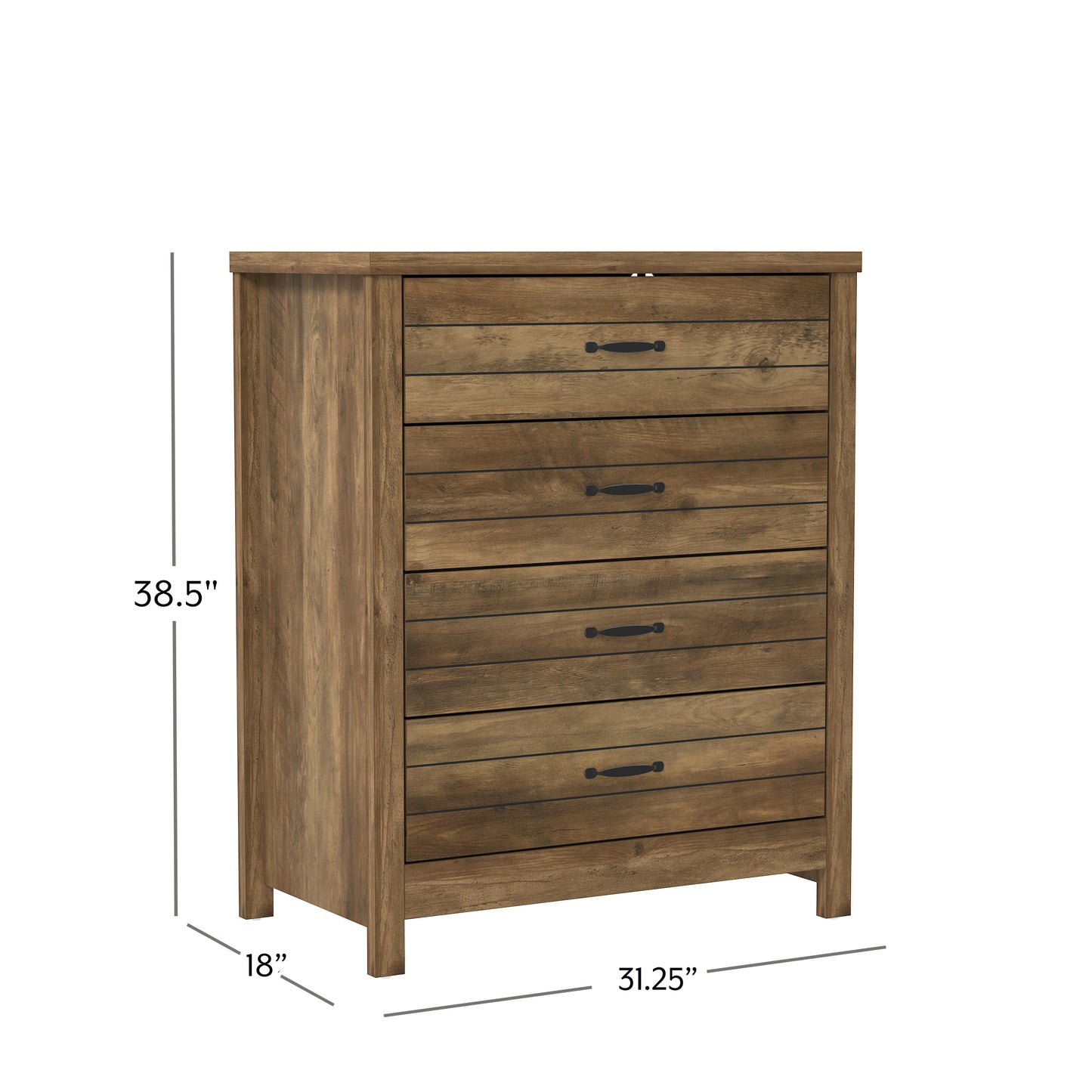 Lancaster Wood 4 Drawer Dresser