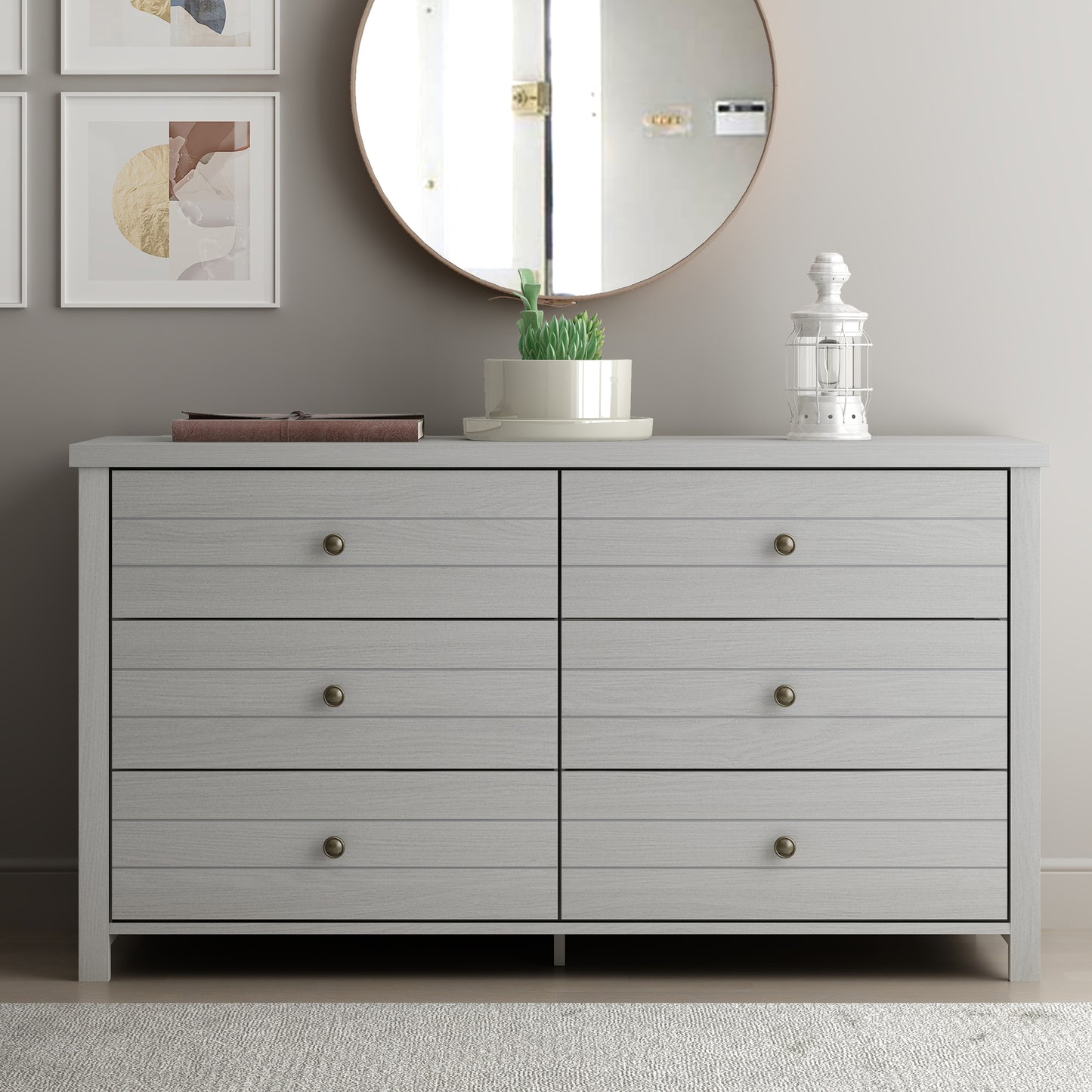 Harmony Wood 6 Drawer Dresser