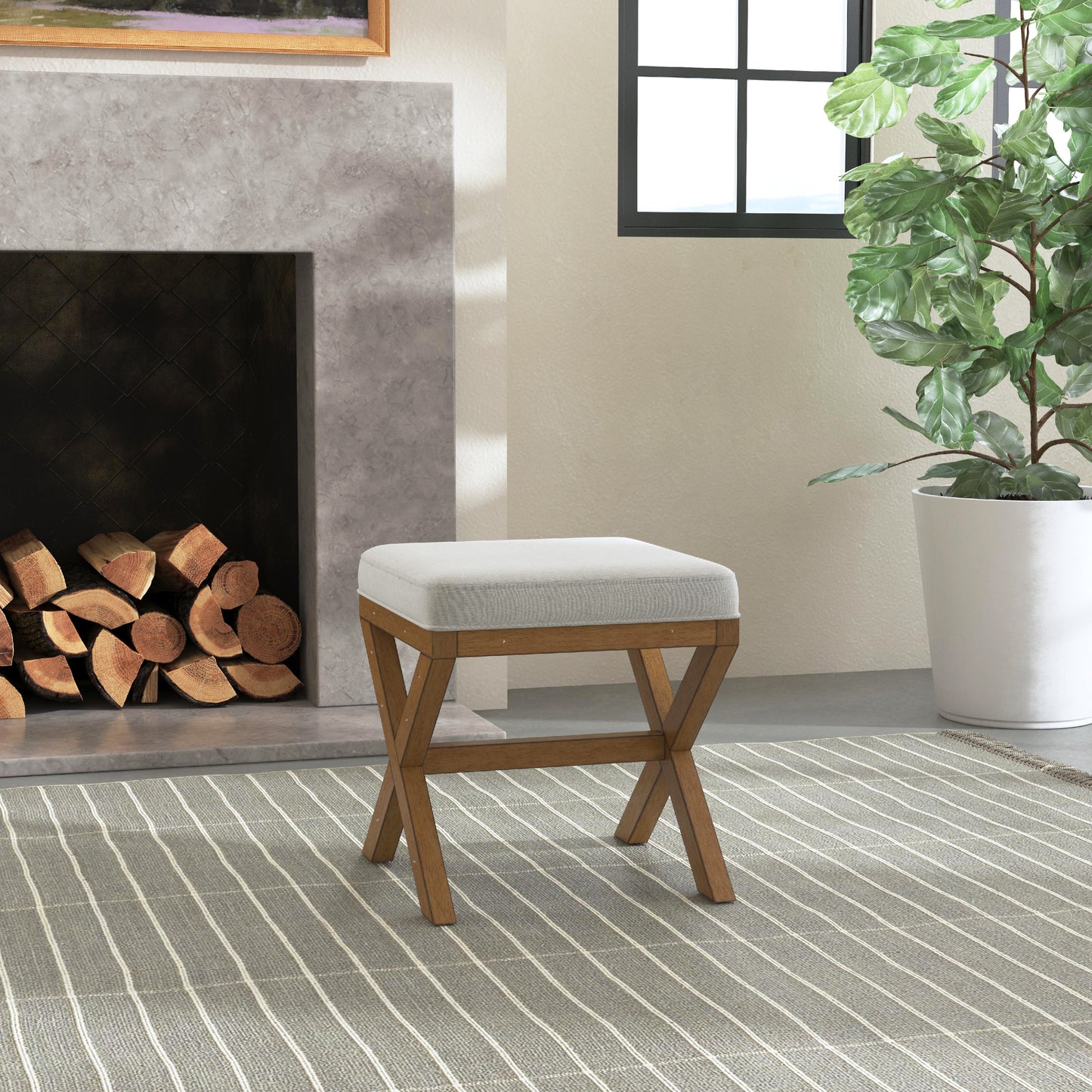 Somerset Wood Vanity Stool