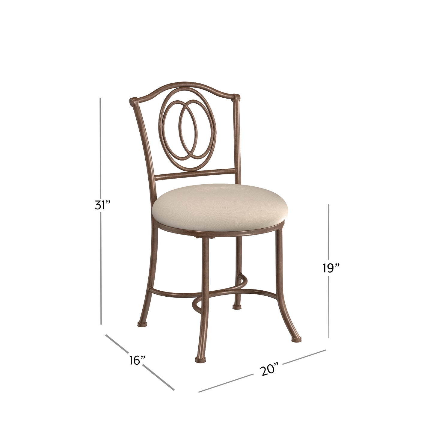 Emerson Metal Vanity Stool