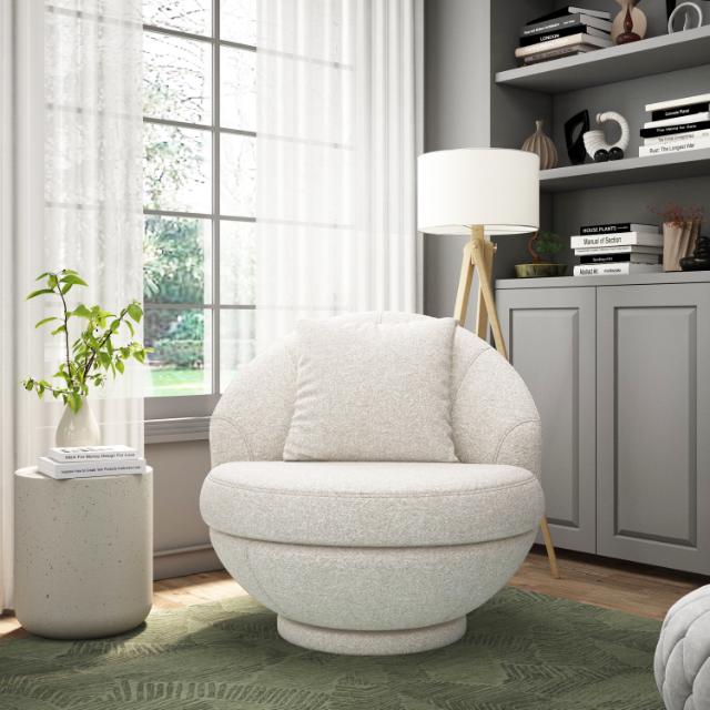 Boulder Upholstered Swivel Storage Chair