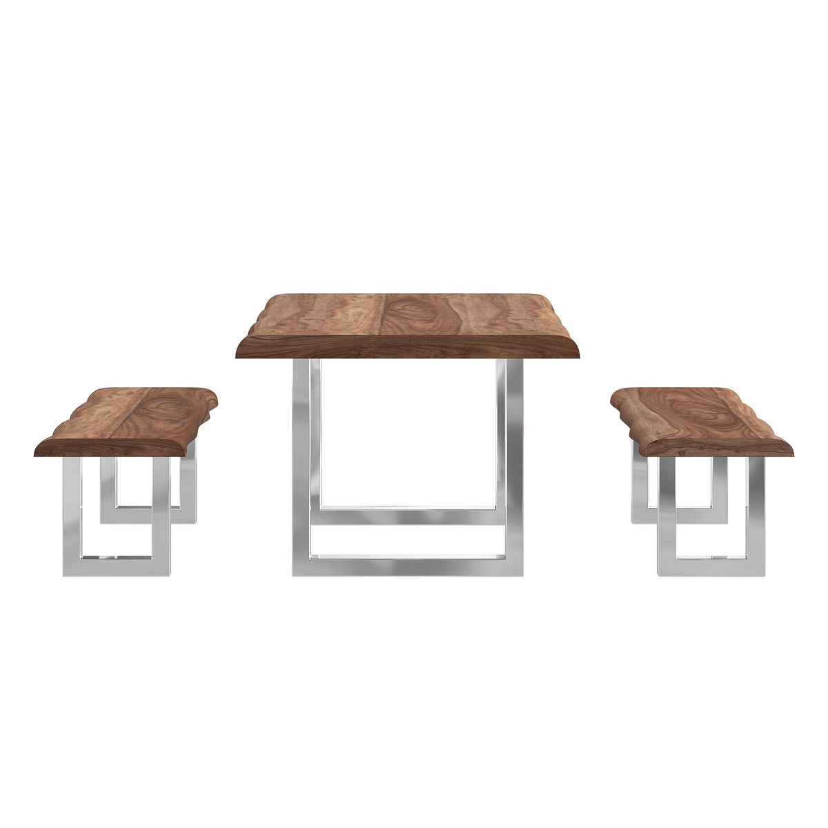 Luxe Wood and Metal Dining Set