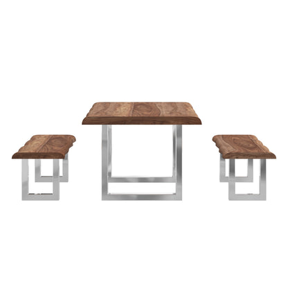 Luxe Wood and Metal Dining Set