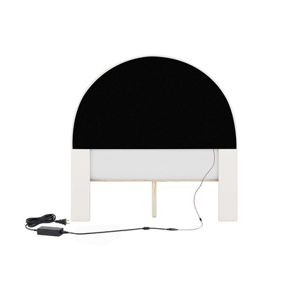 Champion Upholstered Complete Twin Platform Baseball Bed with LED, White PU