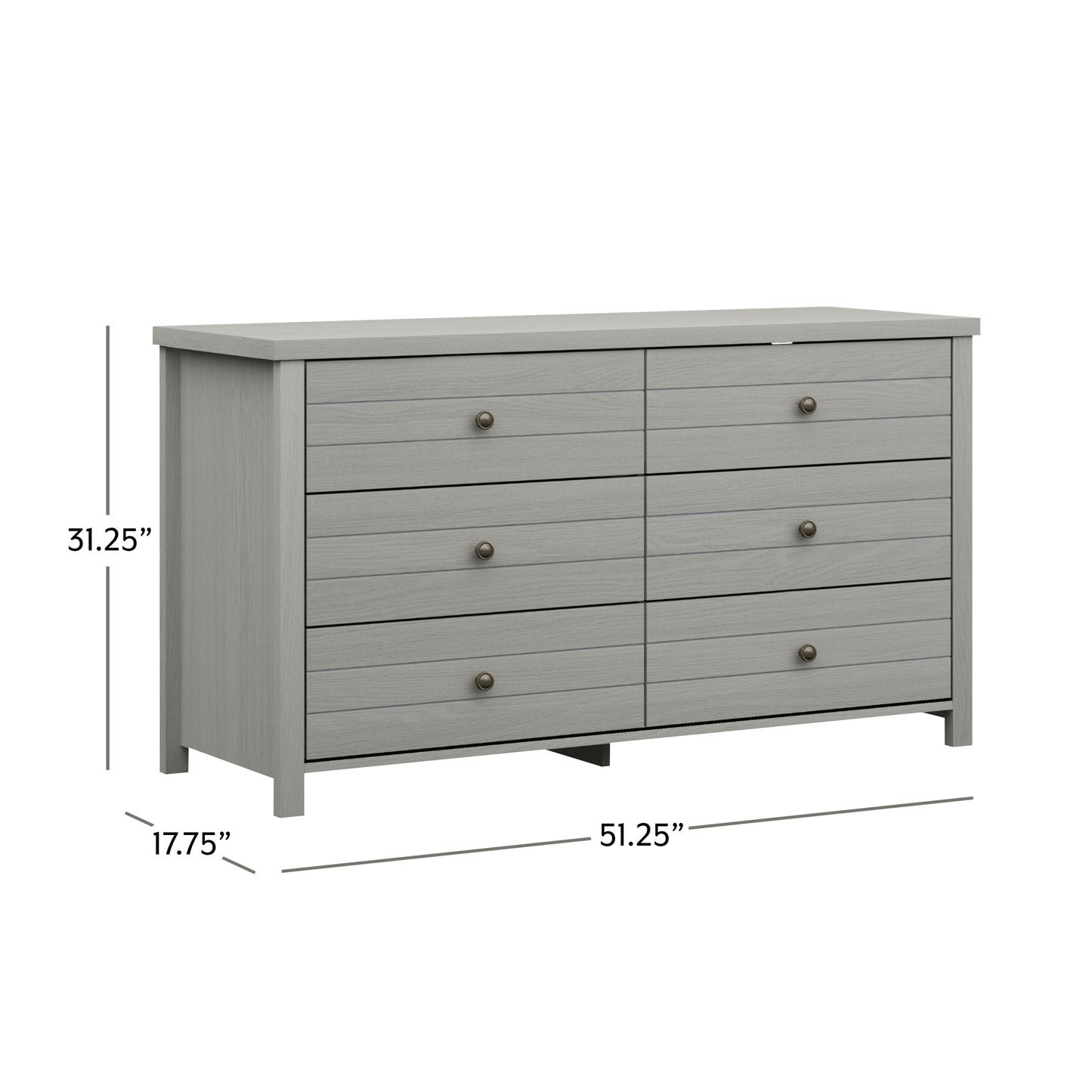 Harmony Wood 6 Drawer Dresser