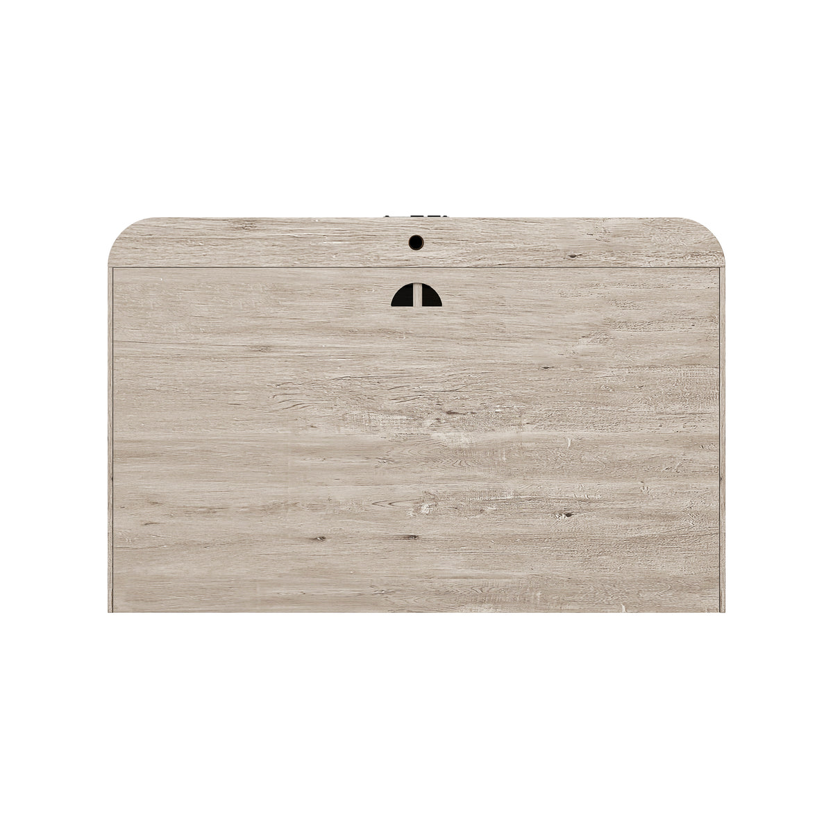 Juna Wood Twin Desk Dream Console with Mattress and Rounded Corners, Harvest Birch Gray