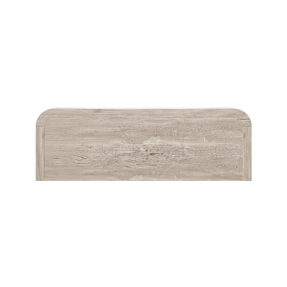 Juna Wood Twin Coffee Table Dream Console with Mattress and Rounded Corners, Harvest Birch Gray