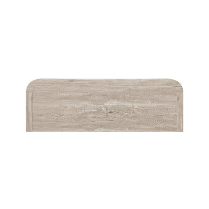Juna Wood Twin Coffee Table Dream Console with Mattress and Rounded Corners, Harvest Birch Gray