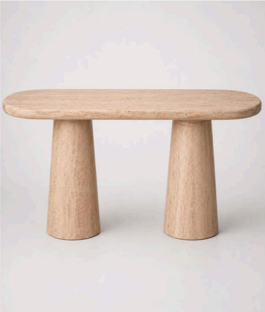 Neala Reinforced Concrete Console Table, Beige