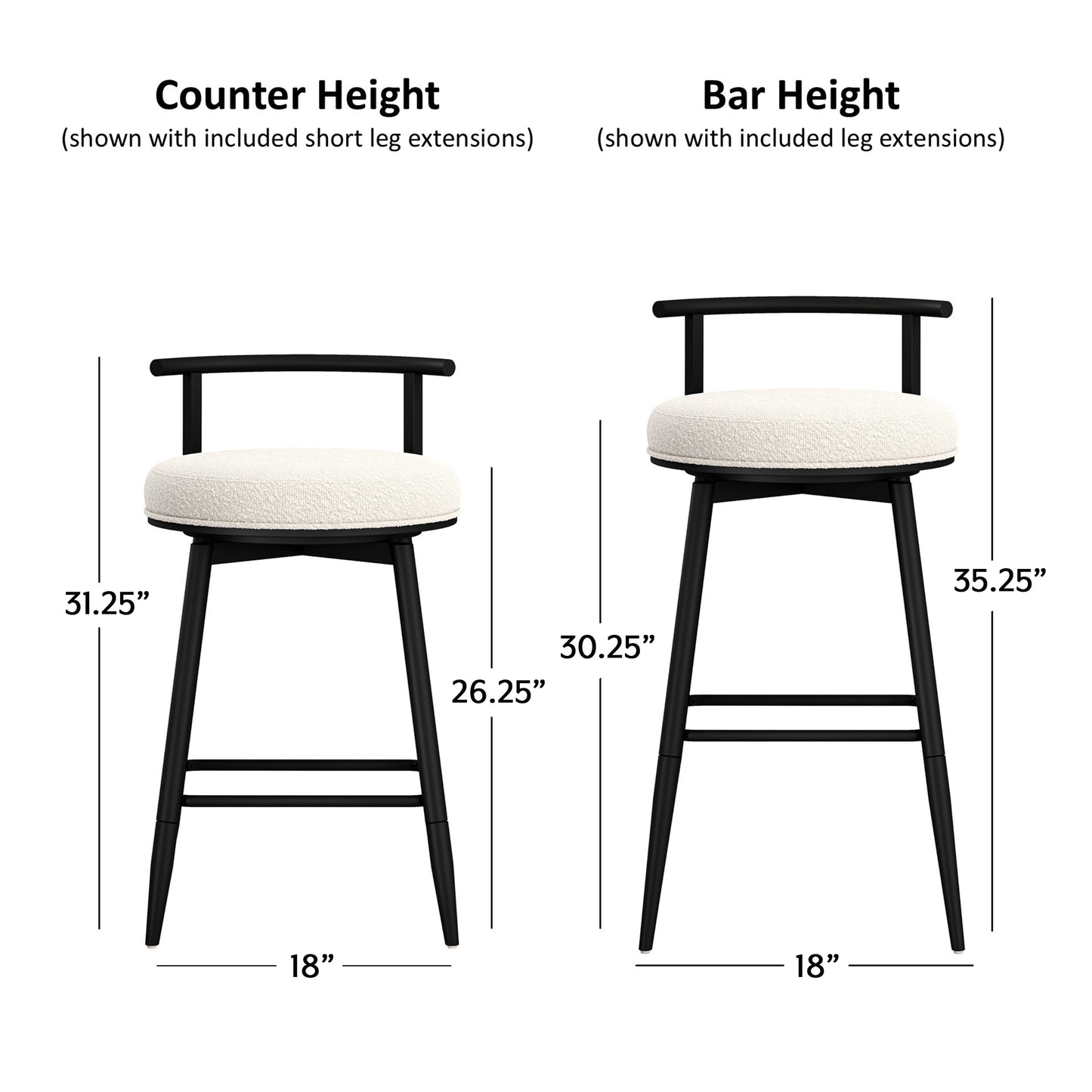 Dael Metal Counter and Bar Stools