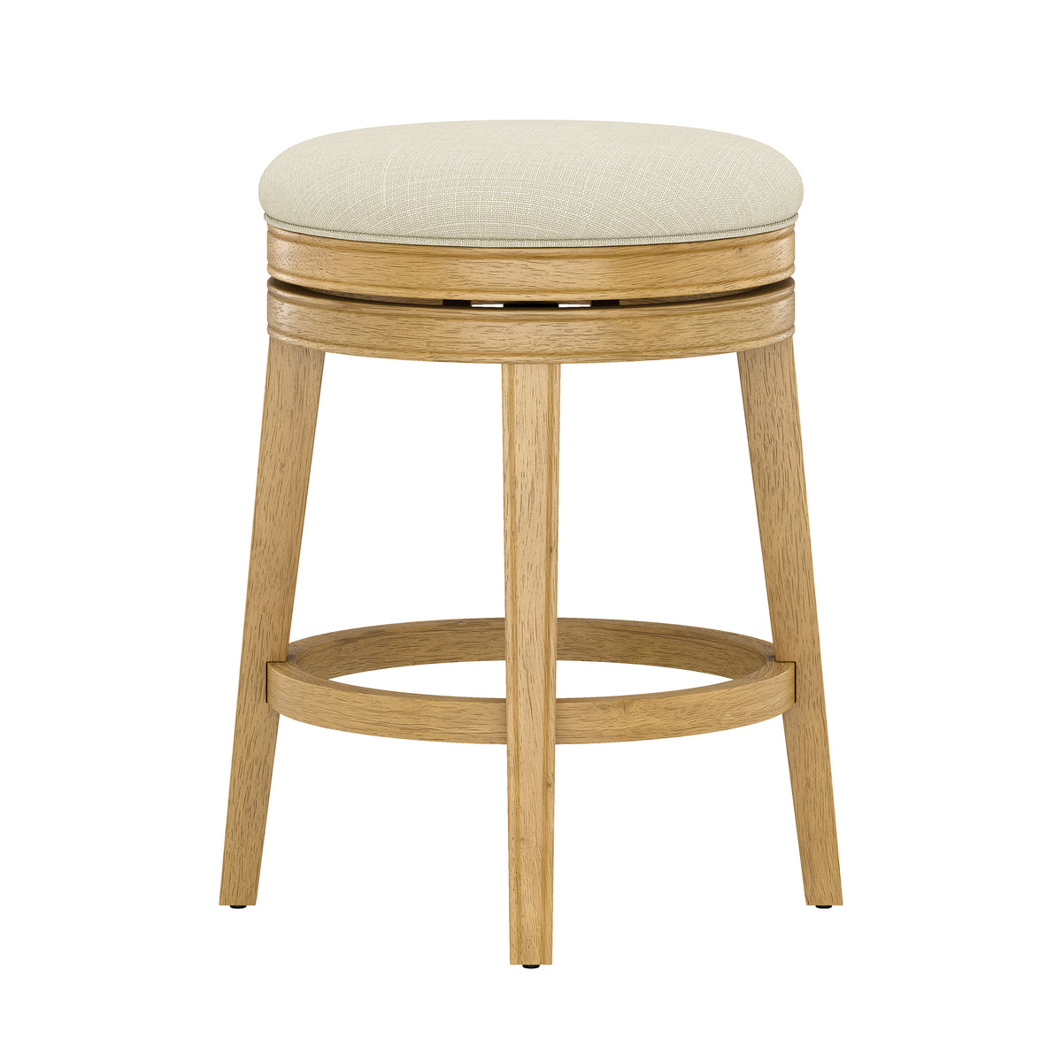 Anton Wood Backless Swivel Stool