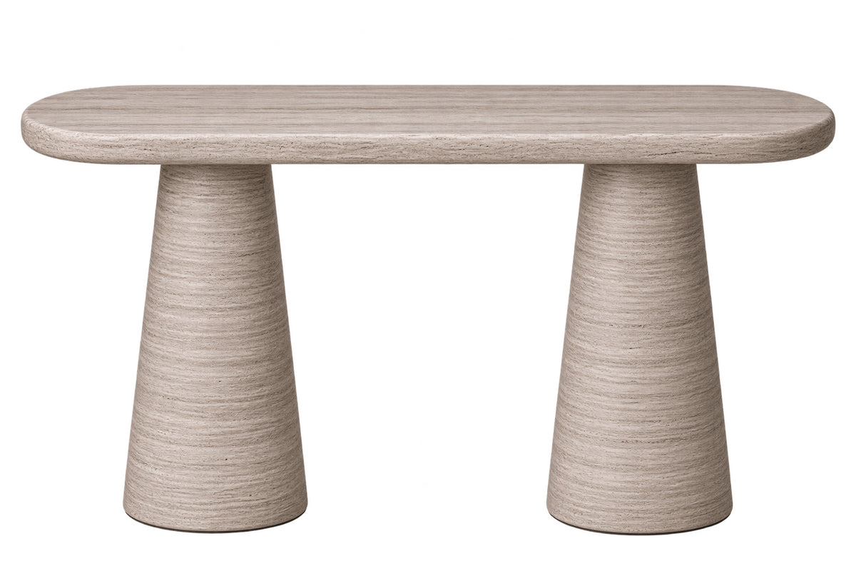 Neala Reinforced Concrete Console Table, Gray
