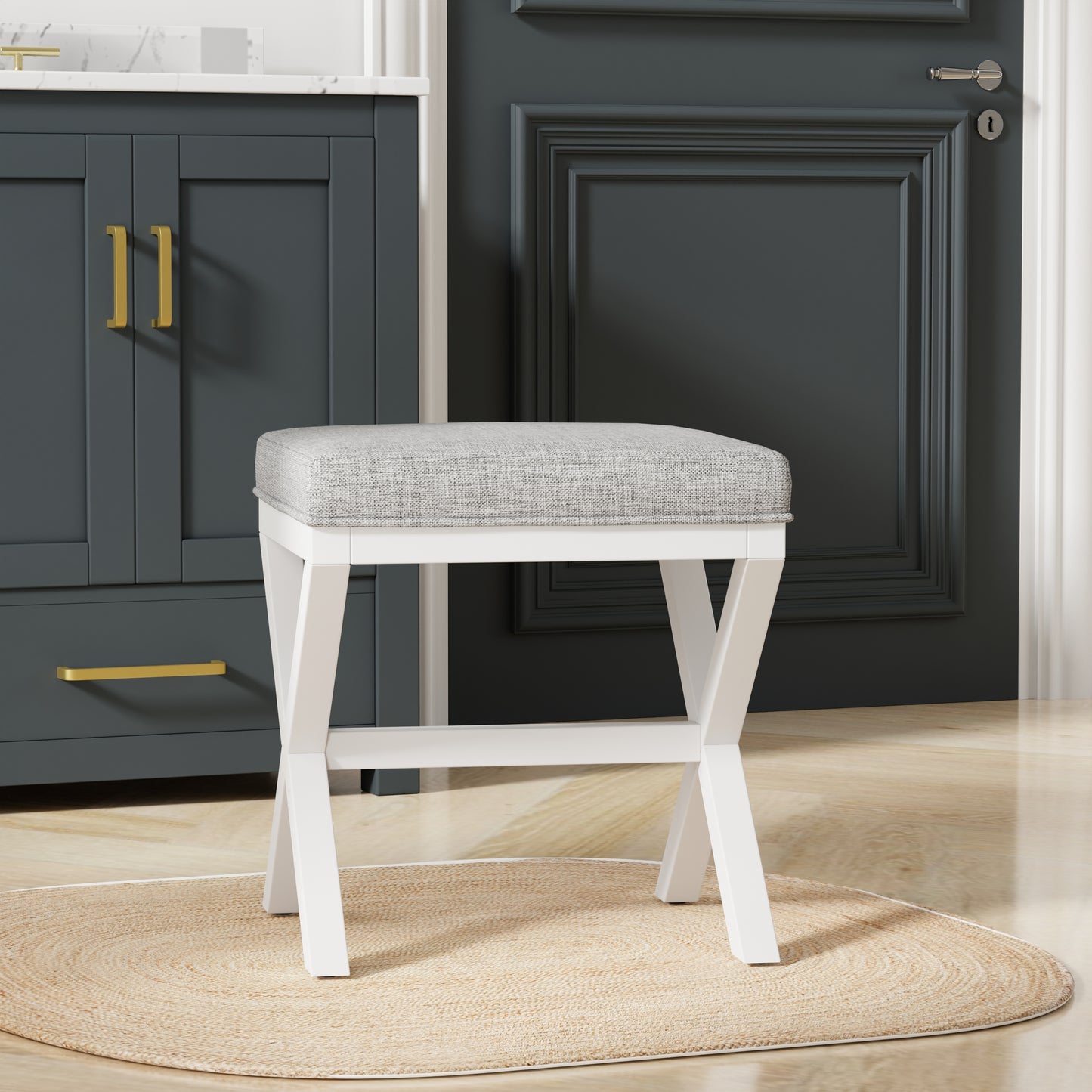 Somerset Wood Vanity Stool
