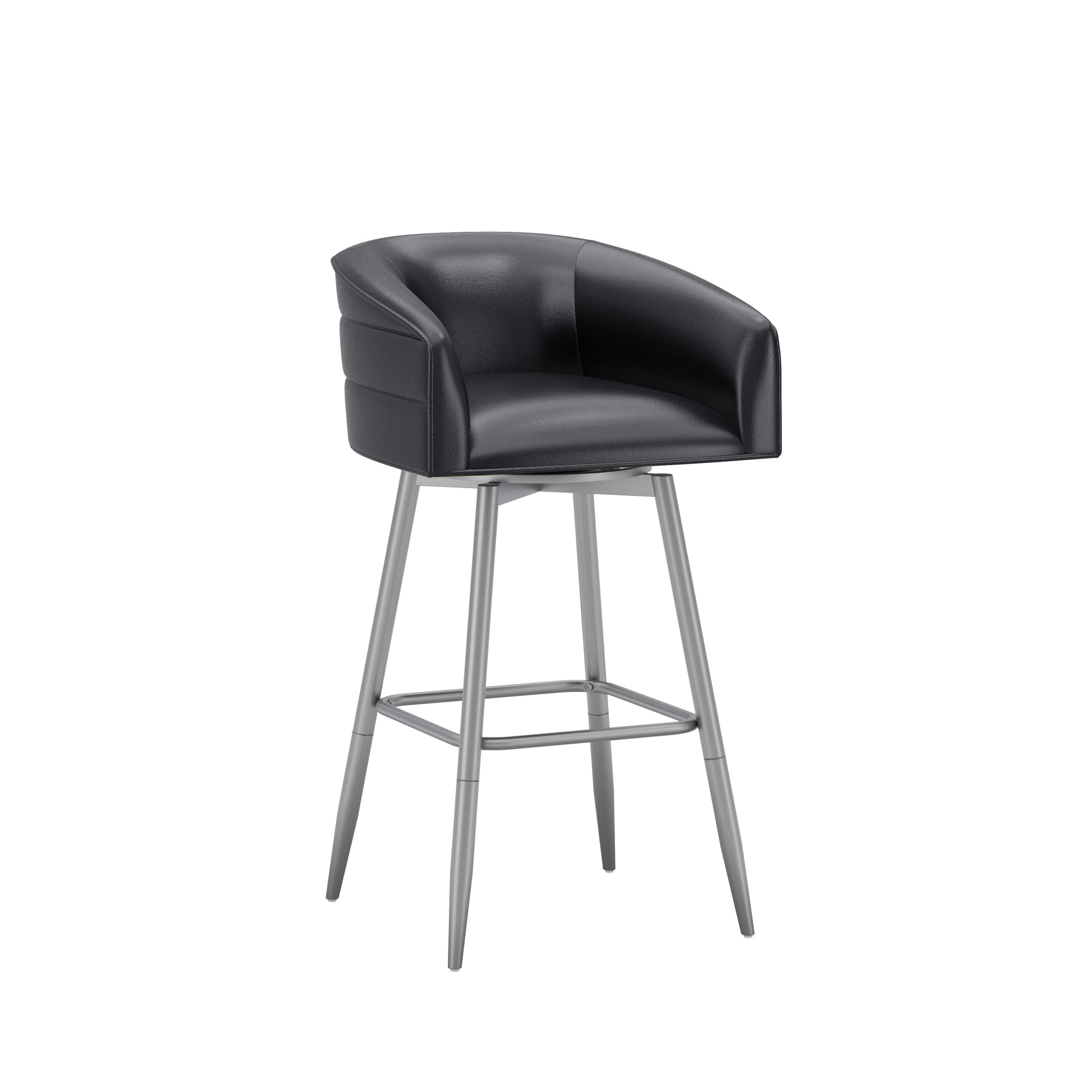 Uniquely Yours Metal Stool, Barrel Back / Black / Silver