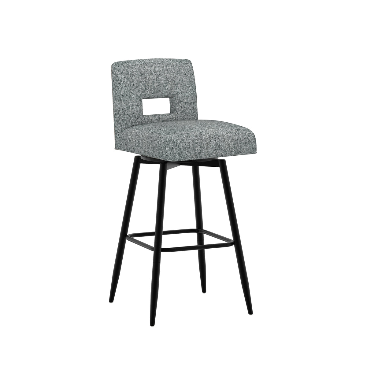 Uniquely Yours Metal Stool, Key Back / Graphite / Black