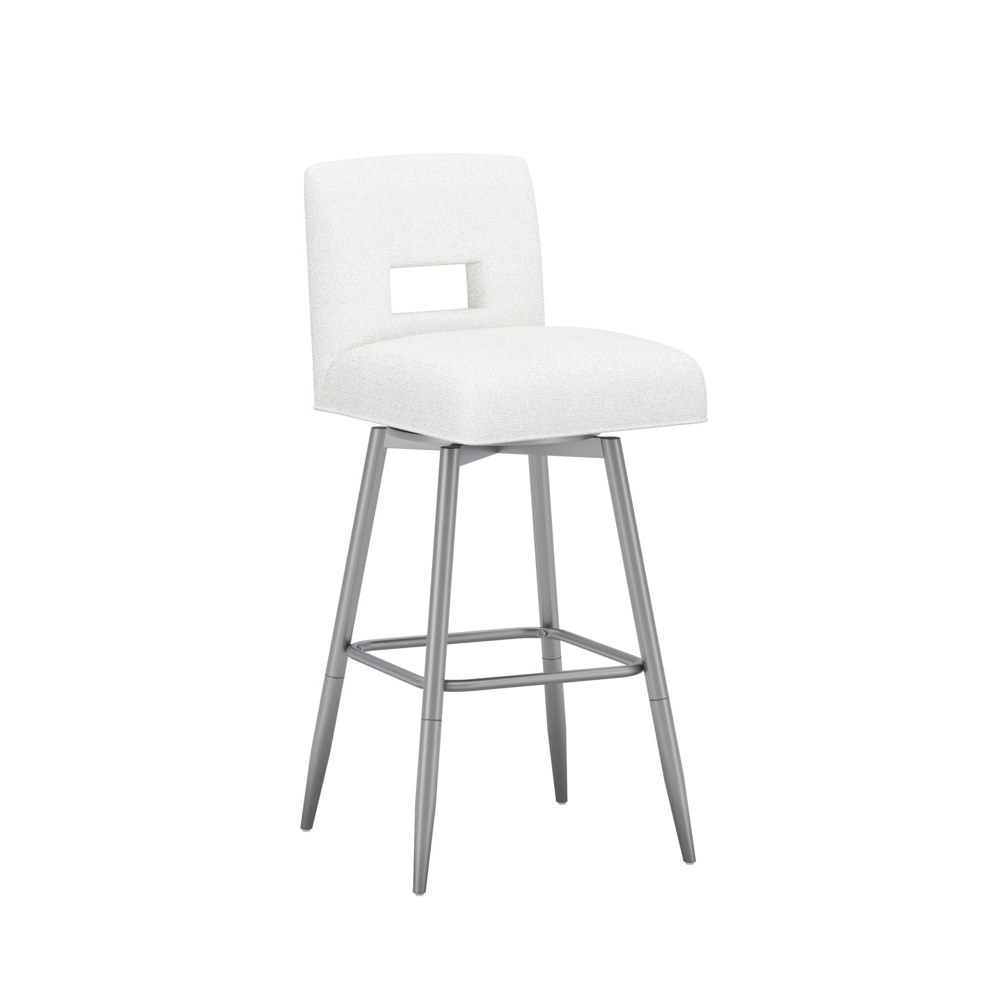 Uniquely Yours Metal Stool, Key Back / Salt / Silver