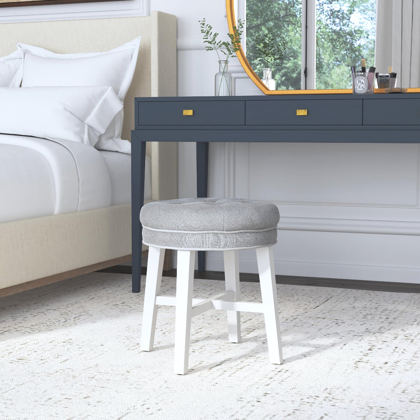 Sophia Wood Vanity Stool