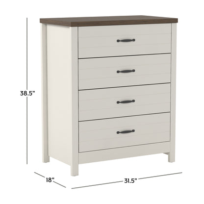 Lancaster Wood 4 Drawer Dresser